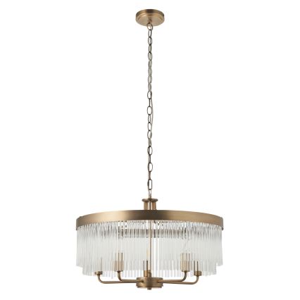 Endon 119110 - Lustr na řetězu CLERMONT 5xE14/6W/230V mosaz
