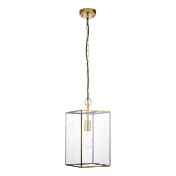 Endon 119141 - Lustr na řetězu HAMMOND 1xE27/10W/230V 21,5x21,5 cm mosaz