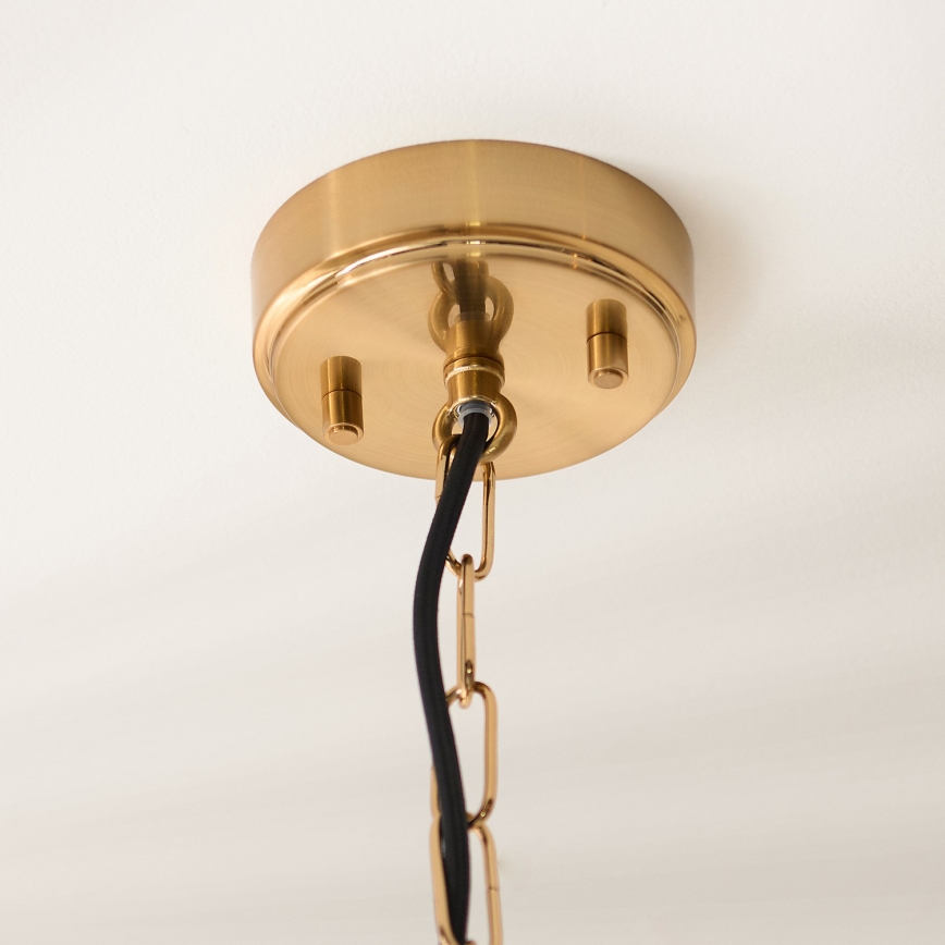Endon 119141 - Lustr na řetězu HAMMOND 1xE27/10W/230V 21,5x21,5 cm mosaz