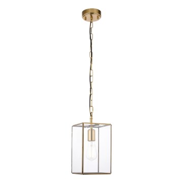 Endon 119142 - Lustr na řetězu HAMMOND 1xE27/10W/230V 17x17 cm mosaz