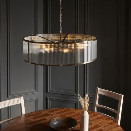 Endon 119455 - Lustr na řetězu RIDGETON 8xE14/7W/230V mosaz