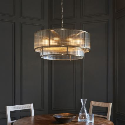 Endon 119456 - Lustr na řetězu RIDGETON 8xE14/7W/230V matný chrom