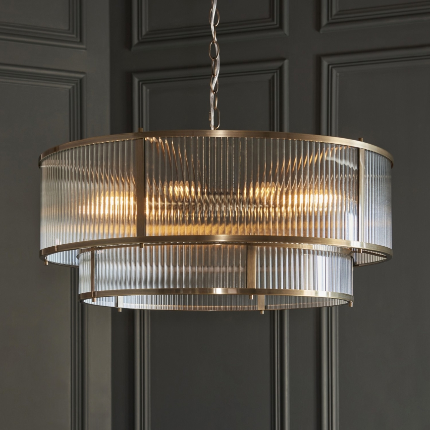 Endon 119456 - Lustr na řetězu RIDGETON 8xE14/7W/230V matný chrom