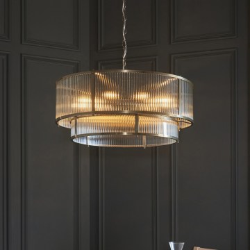Endon 119456 - Lustr na řetězu RIDGETON 8xE14/7W/230V mosaz