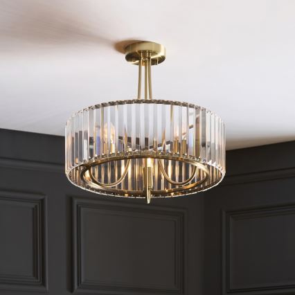 Endon 119609 - Lustr na tyči VISCONTI 3xE14/6W/230V mosaz