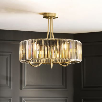 Endon 119609 - Lustr na tyči VISCONTI 3xE14/6W/230V mosaz