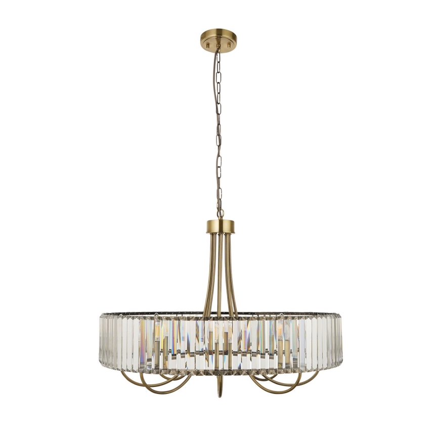 Endon 119611 - Lustr na řetězu VISCONTI 8xE14/6W/230V mosaz