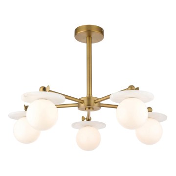 Endon 120037 - Lustr na tyči CERCHIO 5xG9/5W/230V mosaz