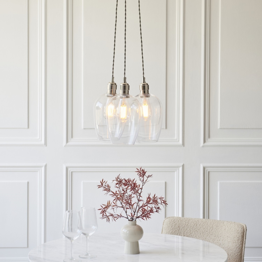 Endon 120644 - Lustr na lanku 3xE27/10W/230V lesklý chrom
