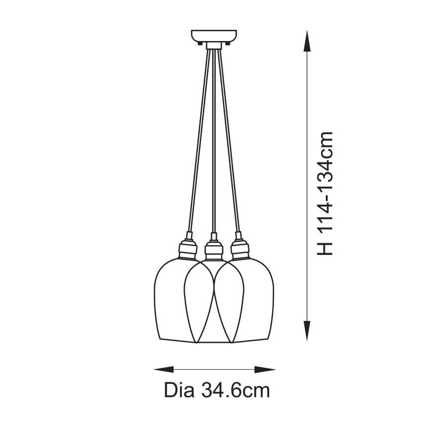 Endon 120644 - Lustr na lanku 3xE27/10W/230V lesklý chrom