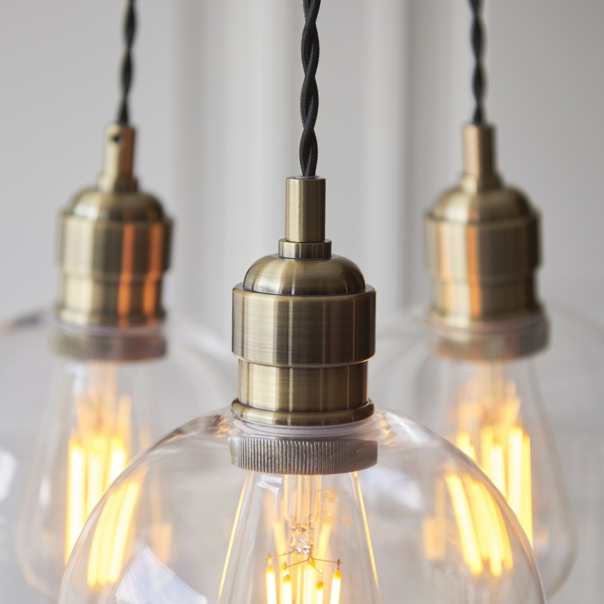Endon 120648 - Lustr na lanku 3xE27/10W/230V mosaz
