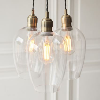 Endon 120648 - Lustr na lanku 3xE27/10W/230V mosaz