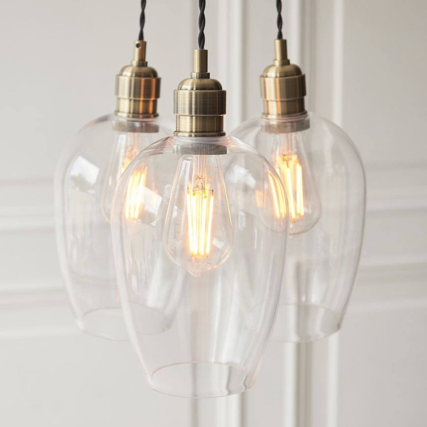 Endon 120648 - Lustr na lanku 3xE27/10W/230V mosaz