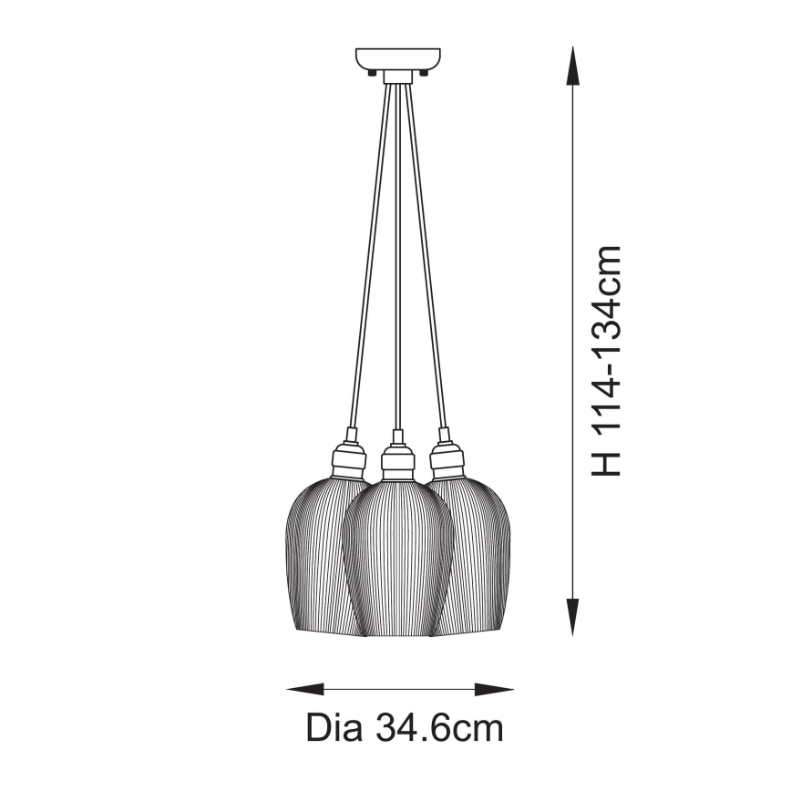 Endon 120652 - Lustr na lanku 3xE27/10W/230V lesklý chrom
