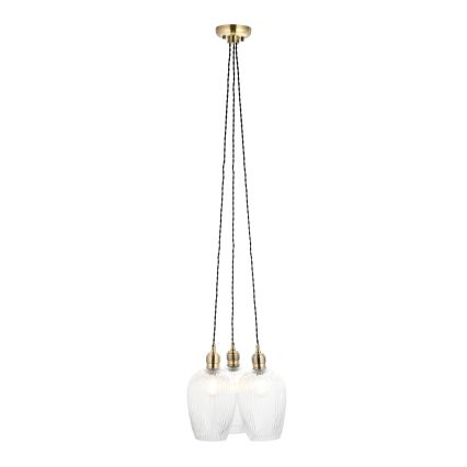 Endon 120656 - Lustr na lanku 3xE27/10W/230V mosaz