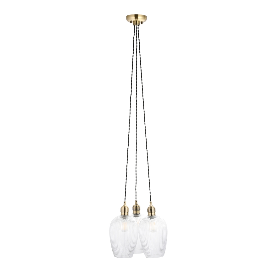 Endon 120656 - Lustr na lanku 3xE27/10W/230V mosaz
