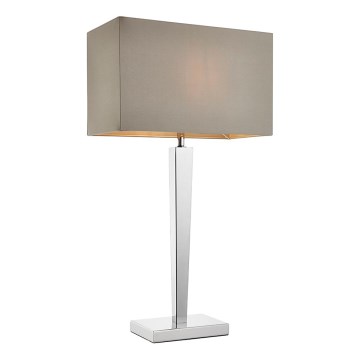 Endon 56707 - Stolní lampa MORETO 1xE27/60W/230V lesklý chrom/šedá