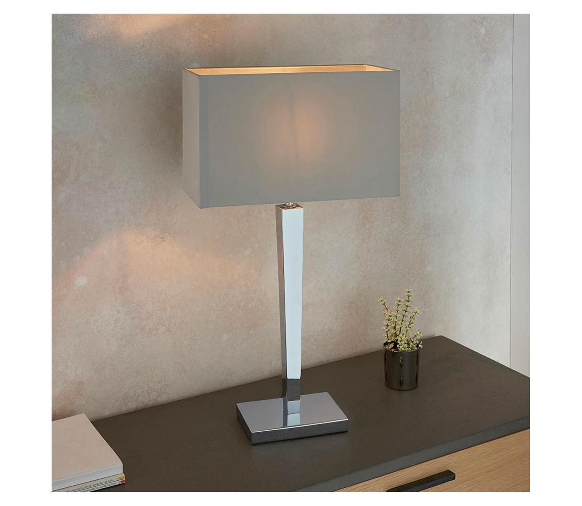 Endon 56707 - Stolní lampa MORETO 1xE27/60W/230V lesklý chrom/šedá 56707