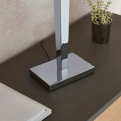 Endon 56707 - Stolní lampa MORETO 1xE27/60W/230V lesklý chrom/šedá