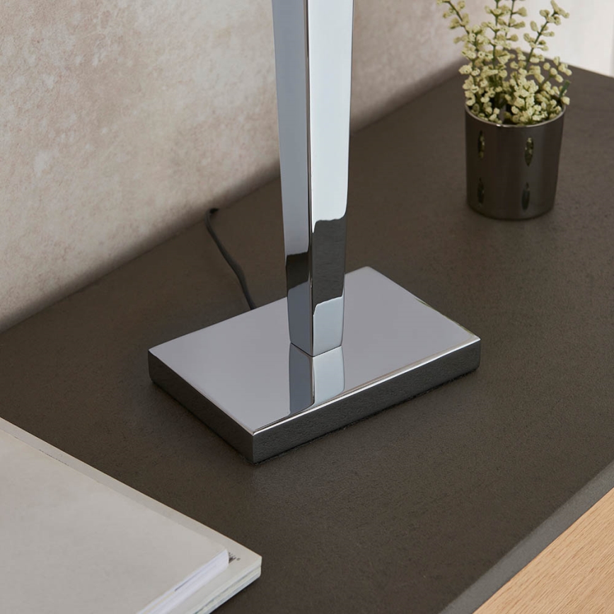 Endon 56707 - Stolní lampa MORETO 1xE27/60W/230V lesklý chrom/šedá