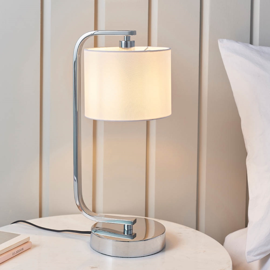 Endon 57917 - Stmívatelná stolní lampa CANNING 1xE14/40W/230V lesklý chrom/bílá