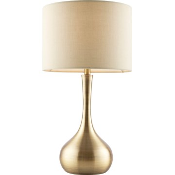 Endon 61191 - Stmívatelná stolní lampa PICCADILLY 1xE14/40W/230V mosaz/béžová