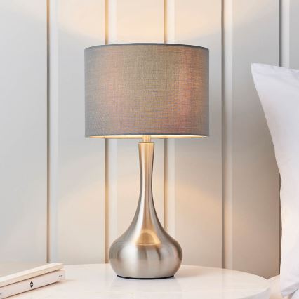 Endon 61192 - Stmívatelná stolní lampa PICCADILLY 1xE14/40W/230V matný chrom/šedá