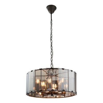 Endon 61294 - Lustr na řetězu CLOONEY 8xE14/40W/230V černá/kouřová