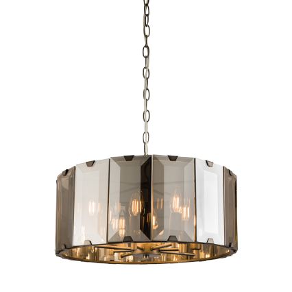 Endon 61294 - Lustr na řetězu CLOONEY 8xE14/40W/230V černá/kouřová