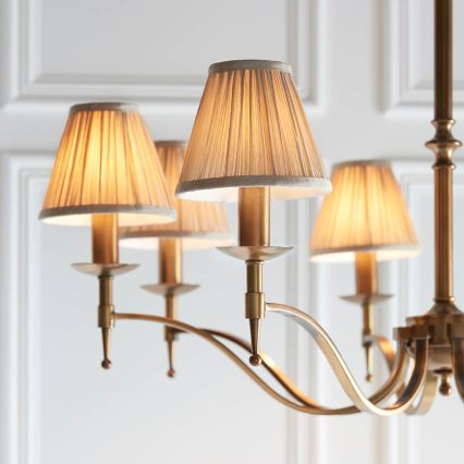 Endon 63629 - Lustr na řetězu STANFORD 8xE14/40W/230V mosaz/béžová