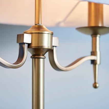 Endon 63648 - Stolní lampa STANFORD 2xE14/40W/230V mosaz/béžová