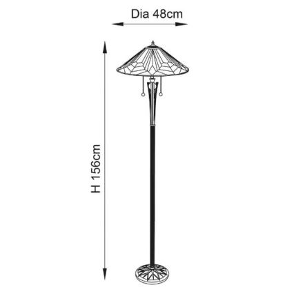 Endon 63934 - Stojací lampa ASTORIA 2xE27/60W/230V pr. 48 cm