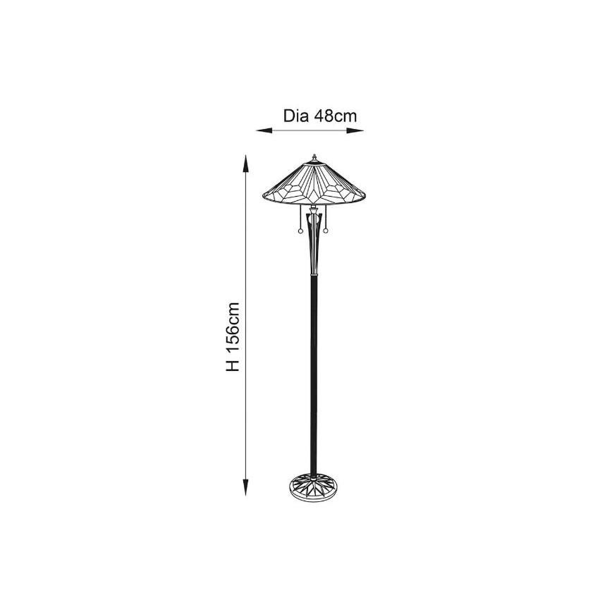 Endon 63934 - Stojací lampa ASTORIA 2xE27/60W/230V pr. 48 cm