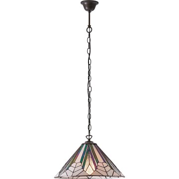 Endon 63937 - Lustr na řetězu Tiffany ASTORIA 1xE27/60W/230V pr. 40 cm