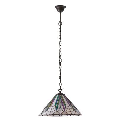 Endon 63937 - Lustr na řetězu Tiffany ASTORIA 1xE27/60W/230V pr. 40 cm