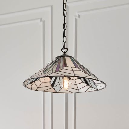 Endon 63938 - Lustr na řetězu Tiffany ASTORIA 1xE27/60W/230V pr. 48 cm