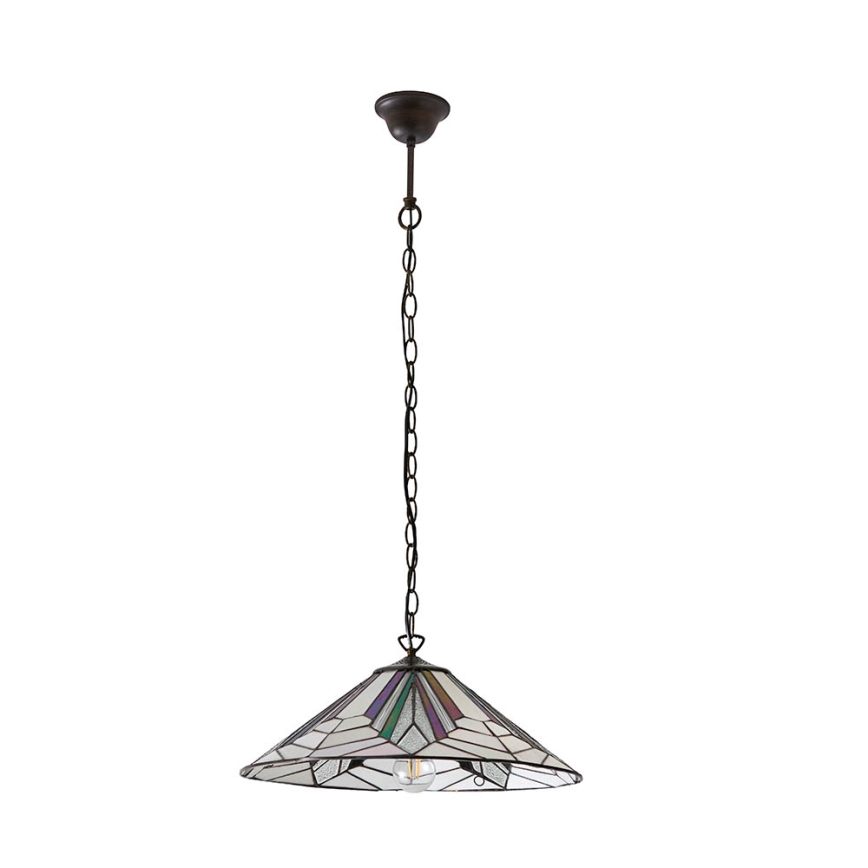 Endon 63938 - Lustr na řetězu Tiffany ASTORIA 1xE27/60W/230V pr. 48 cm