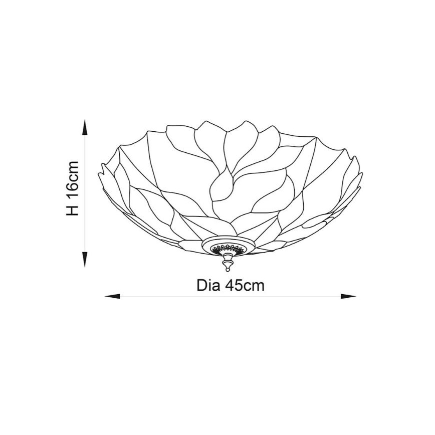 Endon 63960 - Stropní svítidlo BOTANICA 2xE27/60W/230V pr. 45 cm