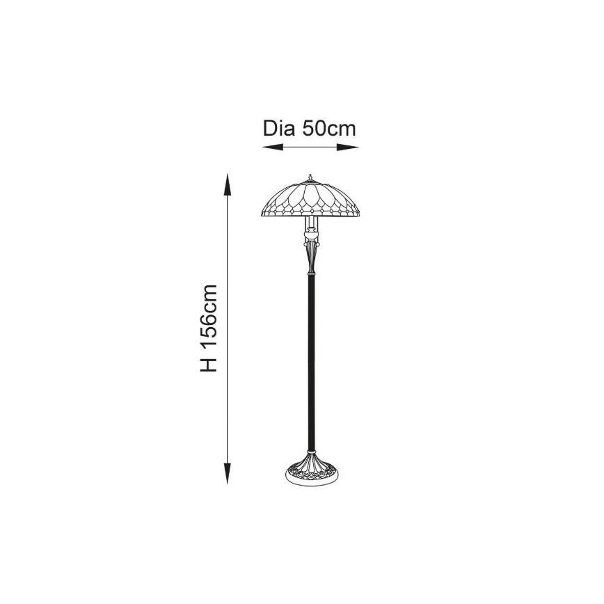 Endon 63972 - Stojací lampa BROOKLYN 2xE27/60W/230V pr. 50 cm