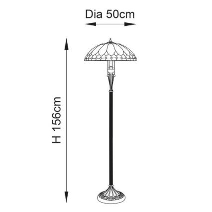 Endon 63972 - Stojací lampa Tiffany BROOKLYN 2xE27/60W/230V pr. 50 cm