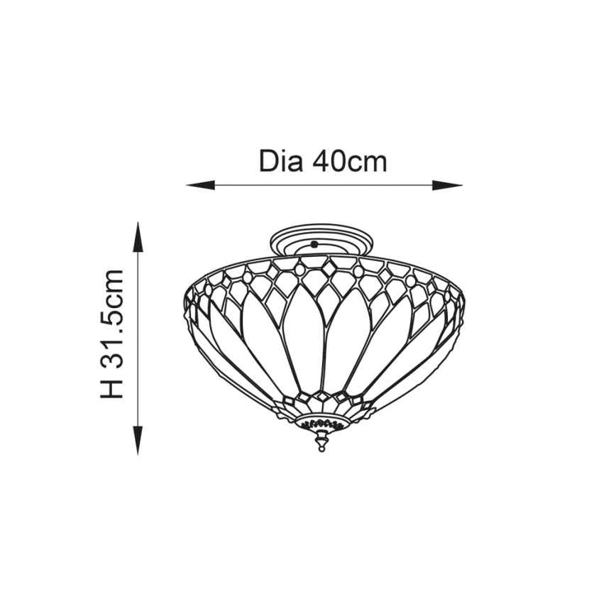 Endon 63978 - Přisazený lustr BROOKLYN 3xE27/60W/230V pr. 40 cm