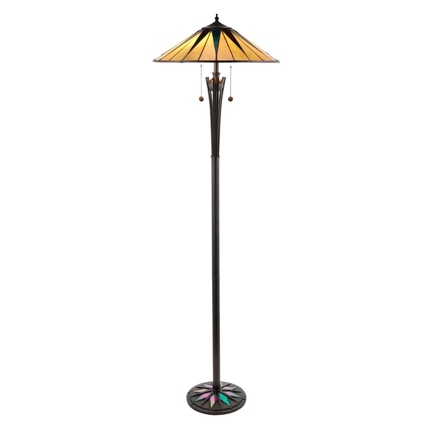 Endon 64041 - Stojací lampa Tiffany DARK STAR 2xE27/60W/230V pr. 49 cm