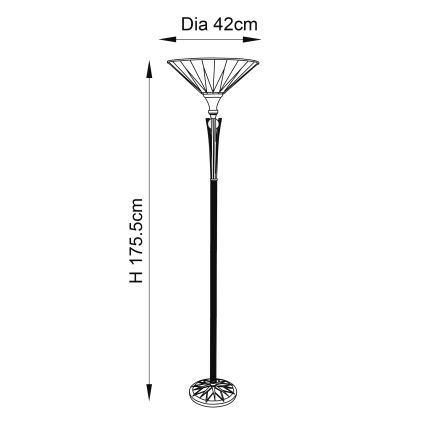 Endon 64042 - Stojací lampa Tiffany DARK STAR 1xE27/60W/230V pr. 42 cm