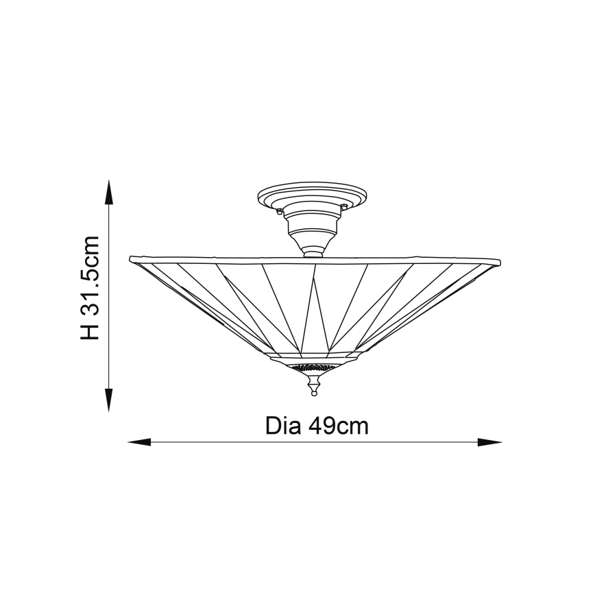 Endon 64043 - Přisazený lustr DARK STAR 3xE27/60W/230V pr. 49 cm
