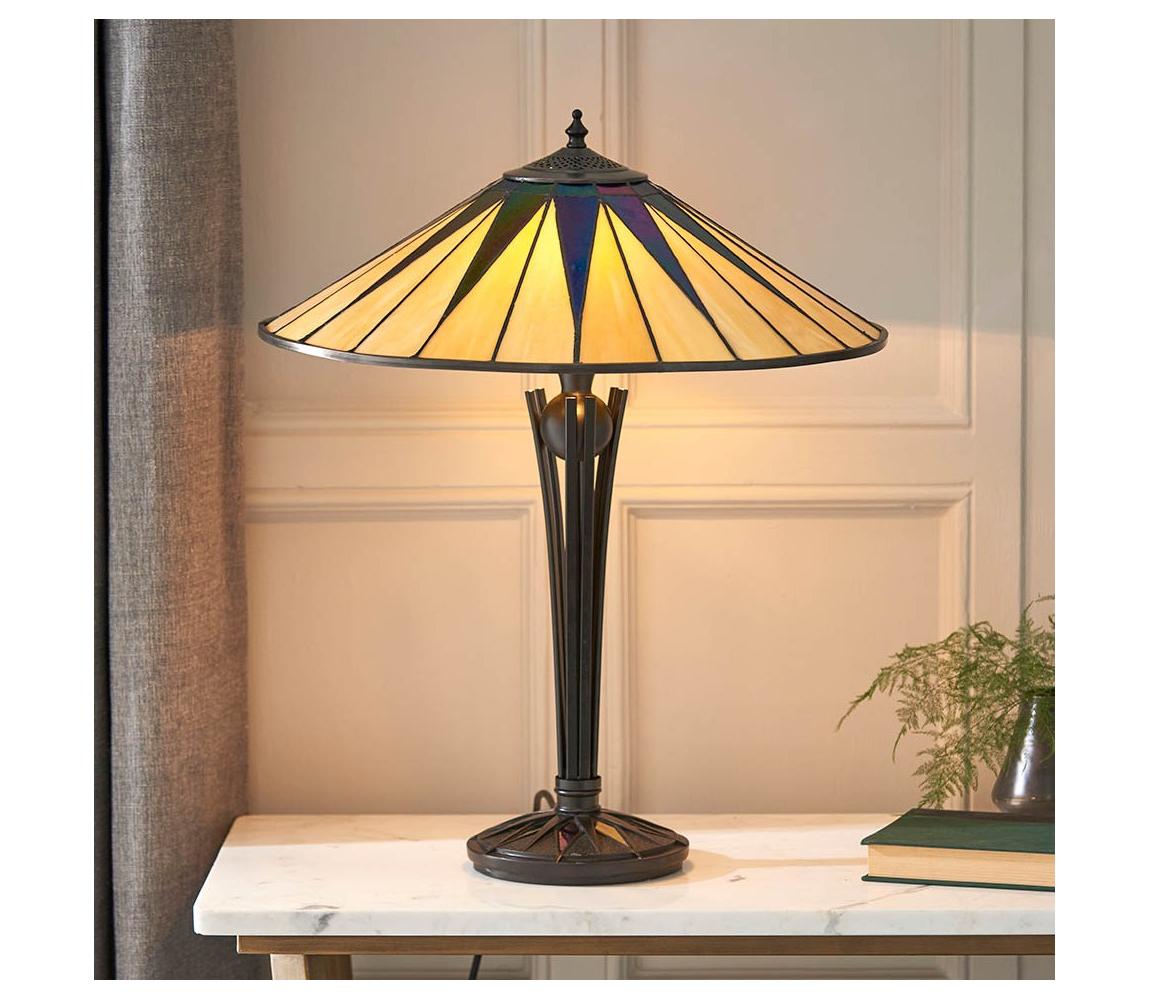 Endon 64045 - Stolní lampa Tiffany DARK STAR 2xE27/60W/230V pr. 49 cm 64045 Pestrobarevná