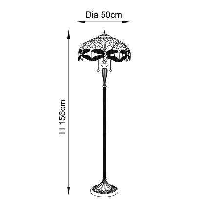 Endon 64069 - Stojací lampa DRAGONFLY 2xE27/60W/230V pr. 50 cm