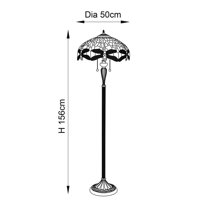 Endon 64070 - Stojací lampa DRAGONFLY 2xE27/60W/230V pr. 50 cm