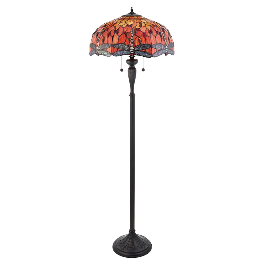 Endon 64070 - Stojací lampa Tiffany DRAGONFLY 2xE27/60W/230V pr. 50 cm