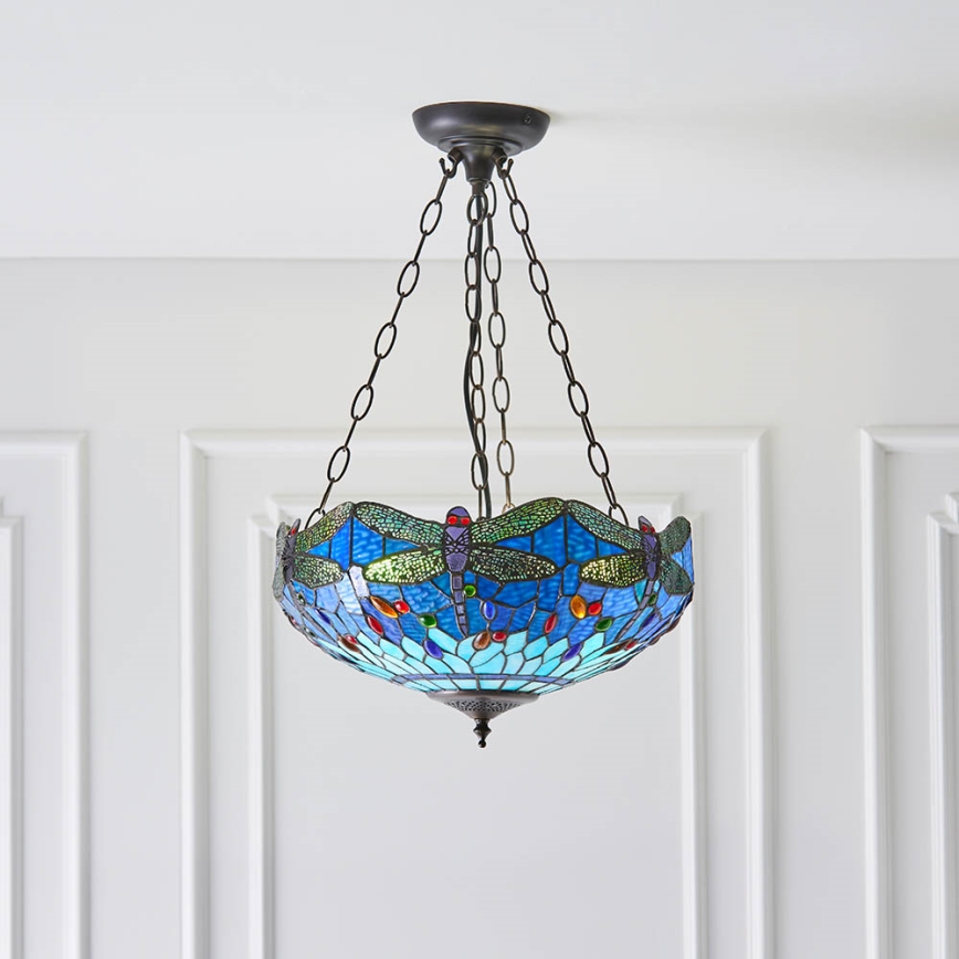 Endon 64075 - Lustr na řetězu DRAGONFLY 3xE27/60W/230V pr. 41 cm