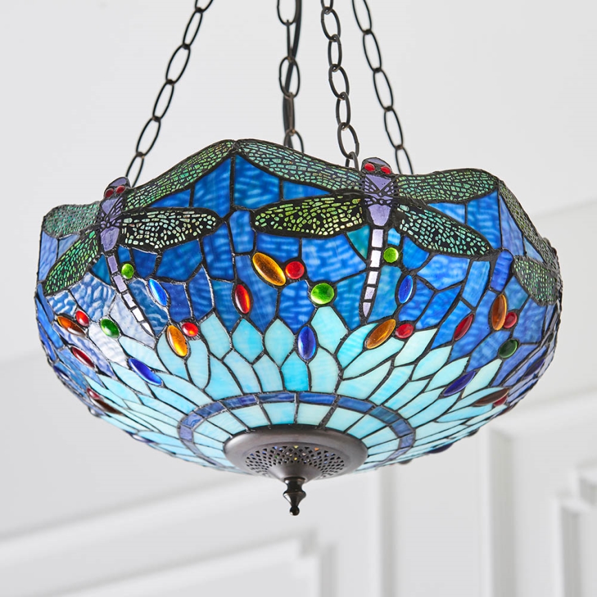 Endon 64075 - Lustr na řetězu DRAGONFLY 3xE27/60W/230V pr. 41 cm